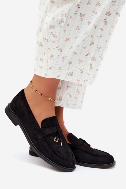 dames mocassins van faux suede zwart Raylie
