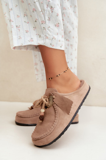 Slippers Mule DamesFutrzaną INkładką beige Melia 2
