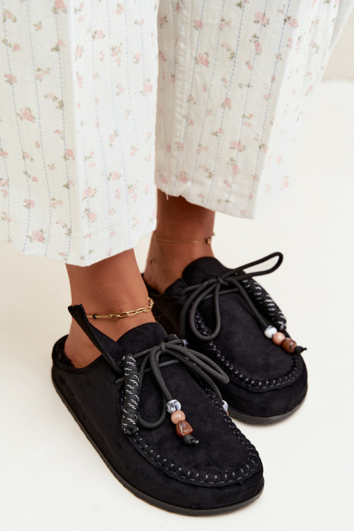 dames slippers Mule met bont zwart Melia