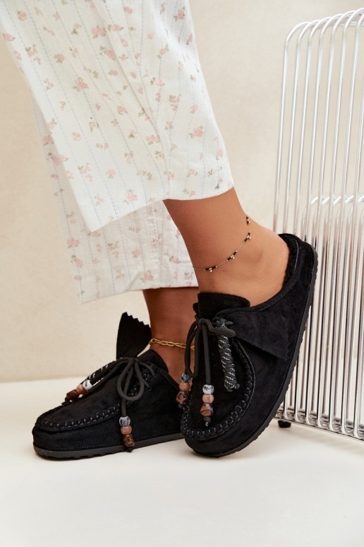 dames slippers Mule met bont zwart Melia