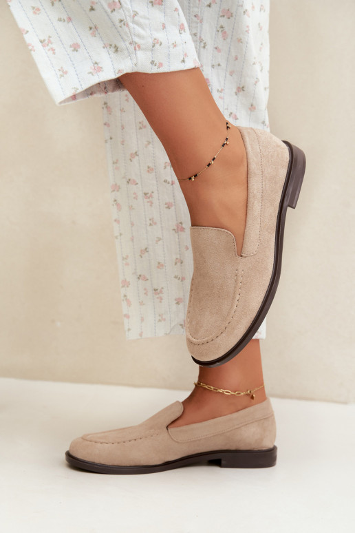 Mocassins pour femmes en daim synthétique, couleur sable Laisie