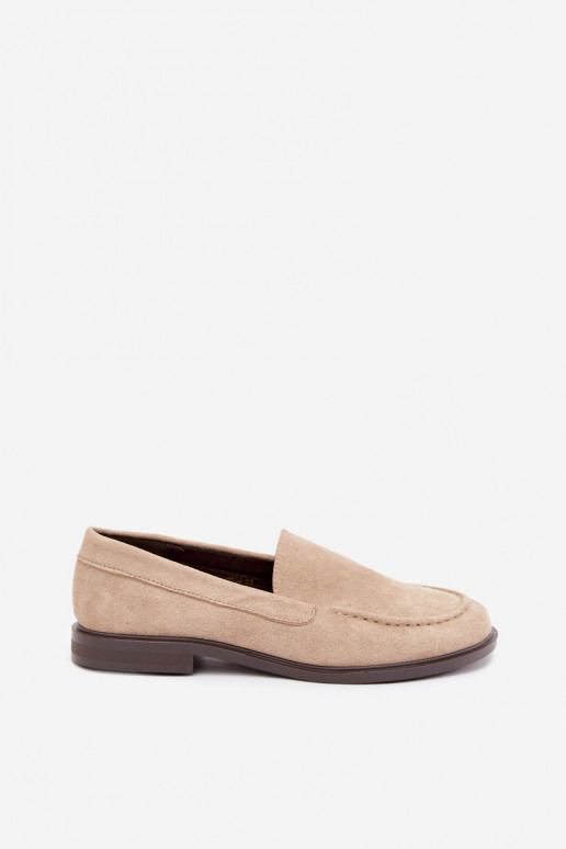 Dames mocassins van faux suede, zandkleur Laisie