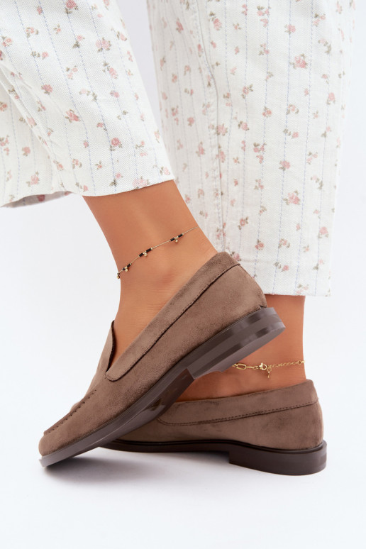 Mocassins pour femmes en daim synthétique, couleur argile Laisie