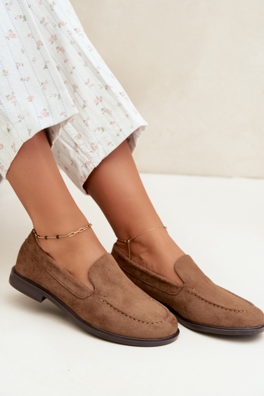 Dames mocassins van faux suede, bruin Laisie