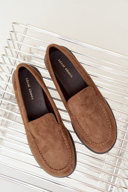 Mocassins pour femmes en daim synthétique, couleur marron Laisie