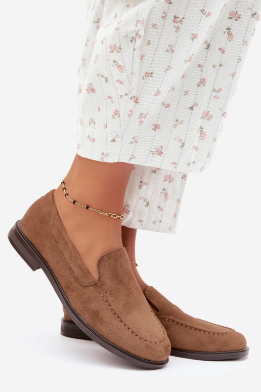 Dames mocassins van faux suede, bruin Laisie