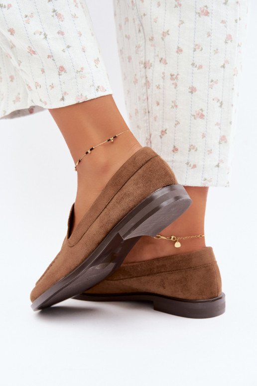 Mocassins pour femmes en daim synthétique, couleur marron Laisie