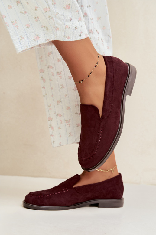 Dames mocassins van faux suede, bordeaux Laisie