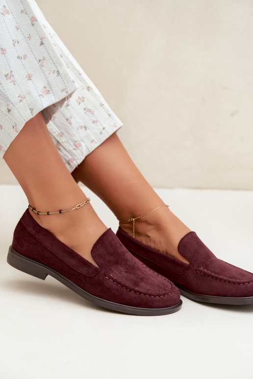 Dames mocassins van faux suede, bordeaux Laisie