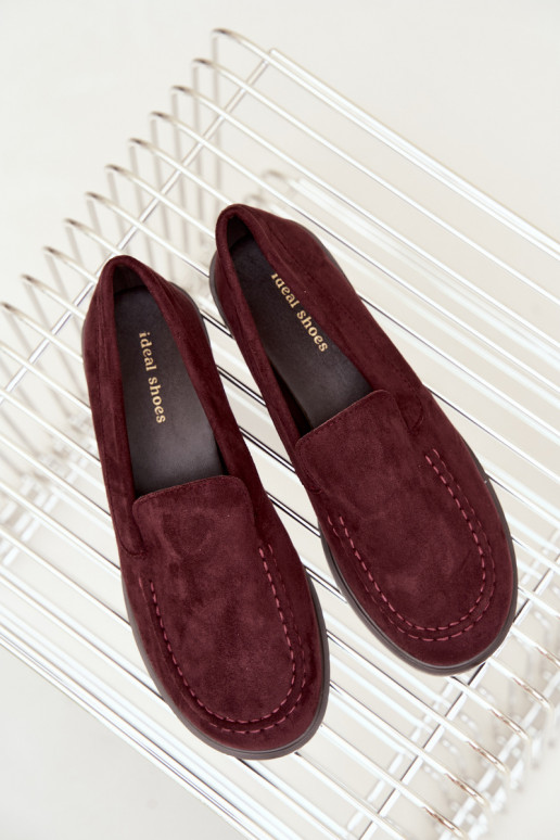 Dames mocassins van faux suede, bordeaux Laisie