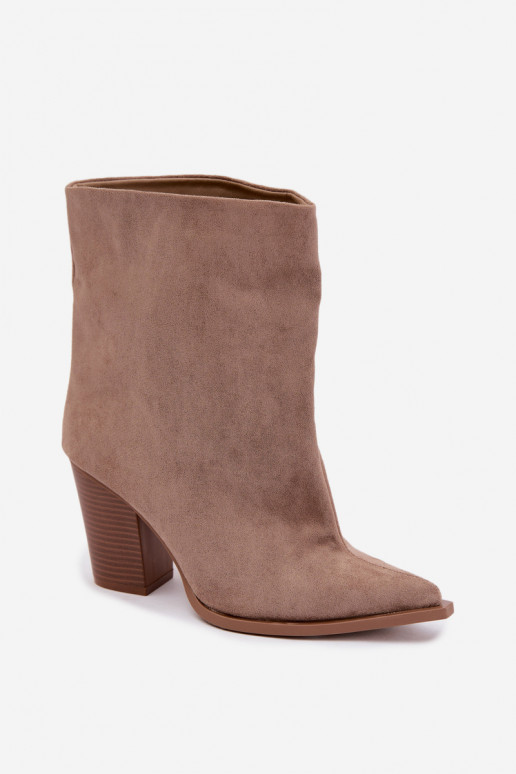 Damen Stiefeletten mit spitzem Zehen in chaki Farbe Hileta