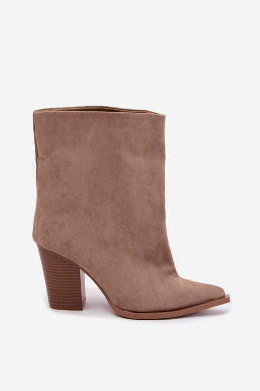Damen Stiefeletten mit spitzem Zehen in chaki Farbe Hileta