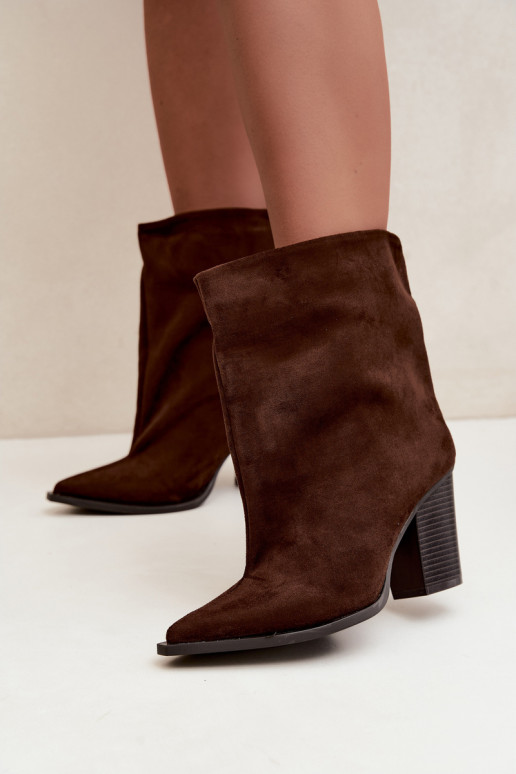 Damen Stiefeletten mit spitzem Zehen in brauner Farbe Hileta