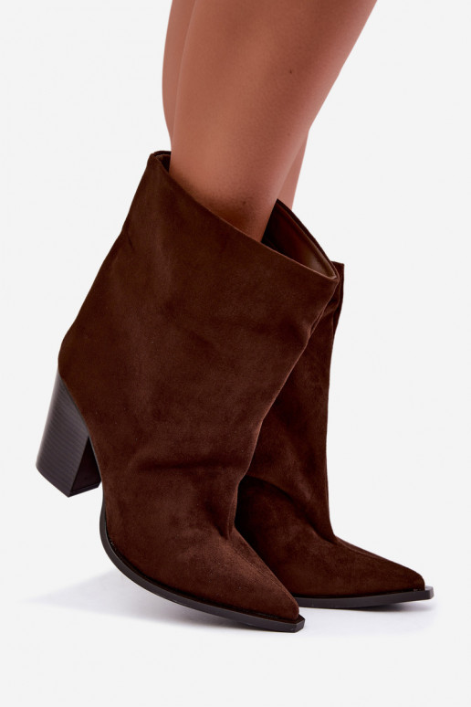 Bottines femme à bout pointu couleur marron Hileta