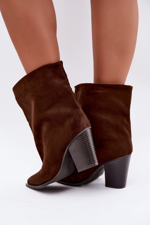Bottines femme à bout pointu couleur marron Hileta