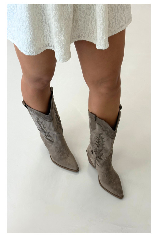 Kniehoge cowboylaarzen v khaki Betina