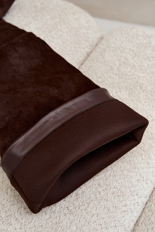 Bottes hautes à enfiler pour femmes avec talons fins couleur chocolat Corly