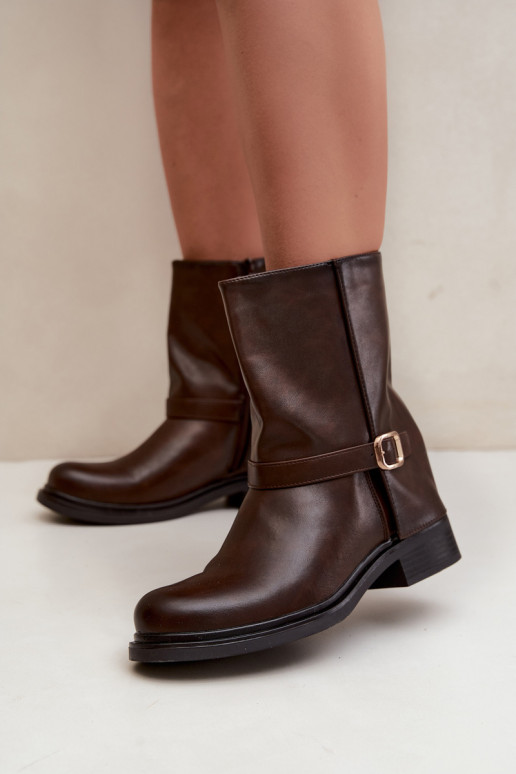 Bottines isolées pour femmes avec boucles couleur chocolat Corley