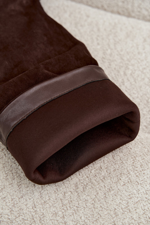 Bottes hautes à enfiler couleur chocolat avec talons et bouts pointus Blenia