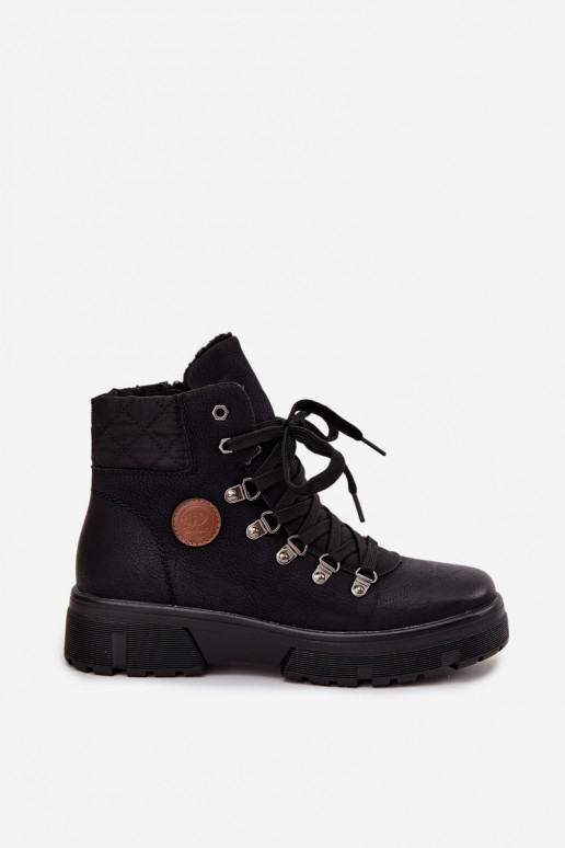 schwarze isolierte Damenstiefel mit Plattform Zaraine