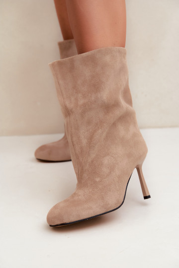Bottines couleur sable à talons fins Slouchy Penrose 2