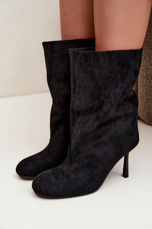 Bottines noires à talons fins Slouchy Penrose
