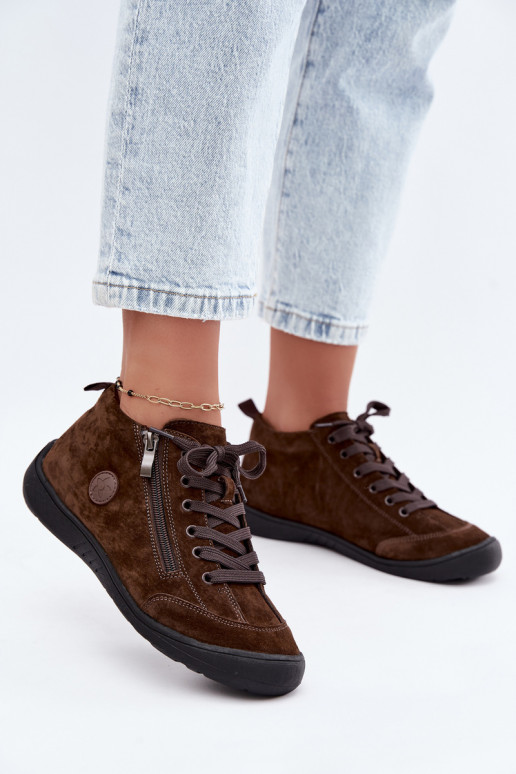 Chaussures femme en daim synthétique chocolat Brindle