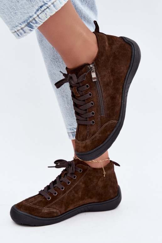 Chaussures femme en daim synthétique chocolat Brindle