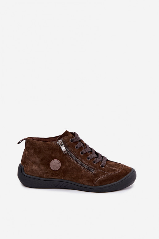 Dames schoenen in chocolade faux suede Brindle