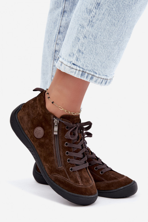 Chaussures femme en daim synthétique chocolat Brindle