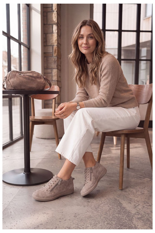 Dames schoenen in zand faux suede Brindle