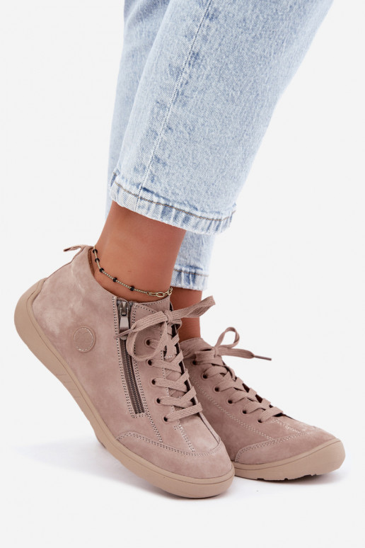Dames schoenen in zand faux suede Brindle