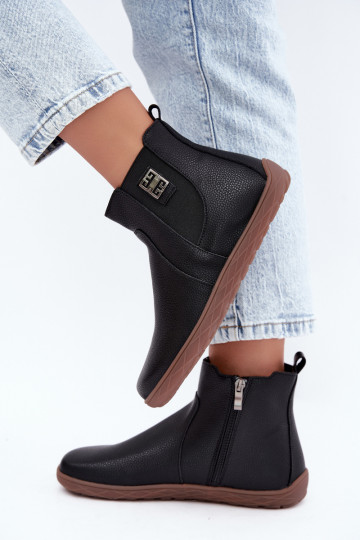 Zwarte leren schoenen Barefoot Altie 2