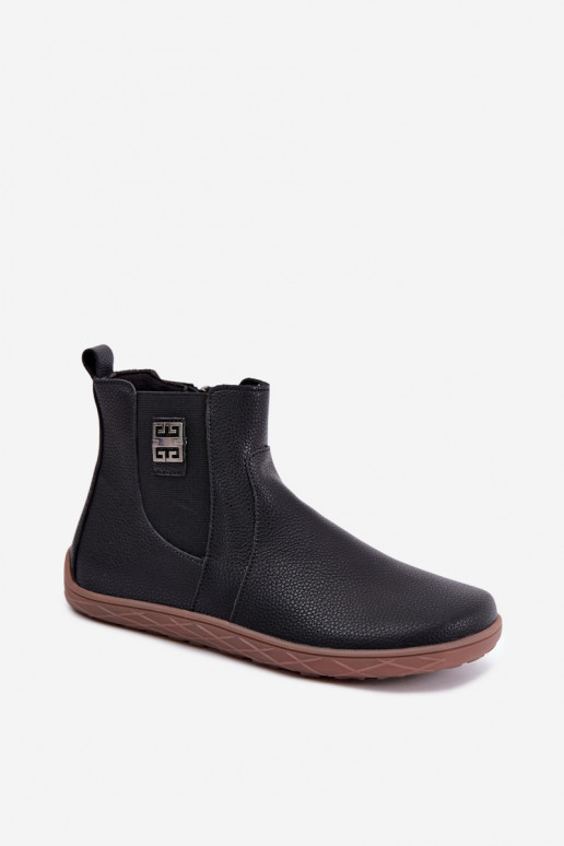 Chaussures en cuir noires Barefoot Altie