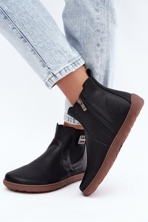 Schwarze Lederschuhe Barefoot Altie