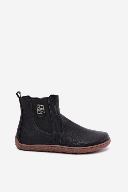 Zwarte leren schoenen Barefoot Altie