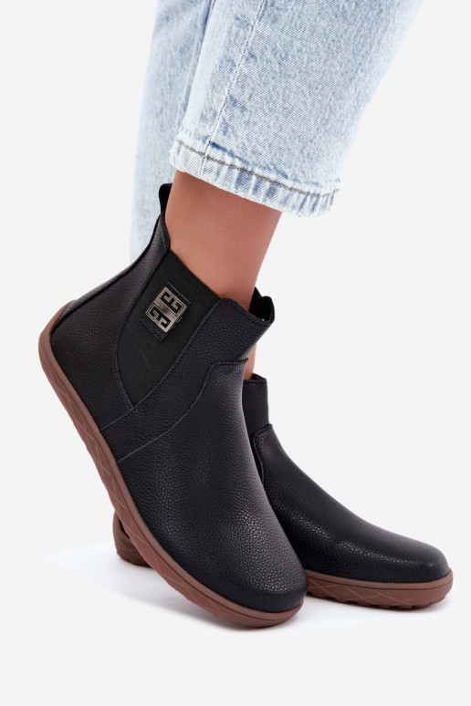 Chaussures en cuir noires Barefoot Altie