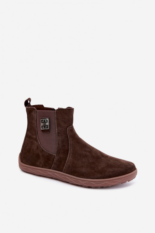 Chaussures en daim chocolat Barefoot Altie