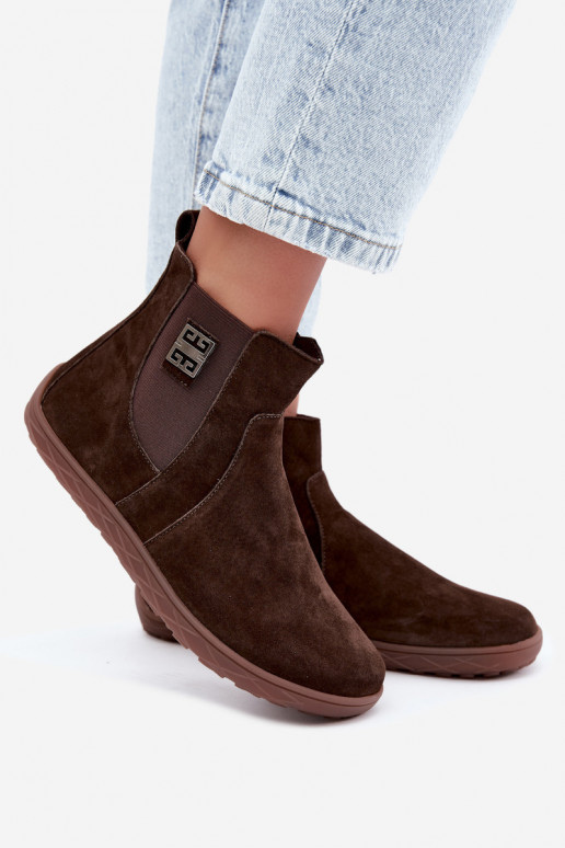 Chaussures en daim chocolat Barefoot Altie