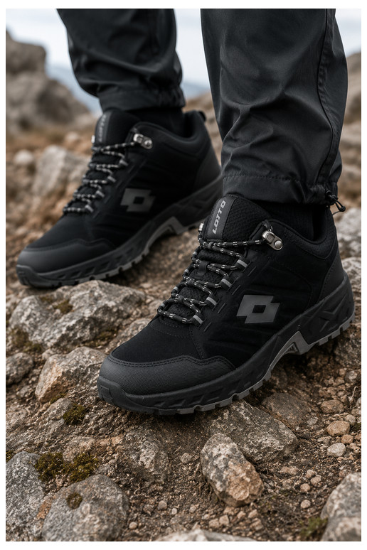 Heren wandelschoenen in zwart LOTTO 2400290U KETCHAM