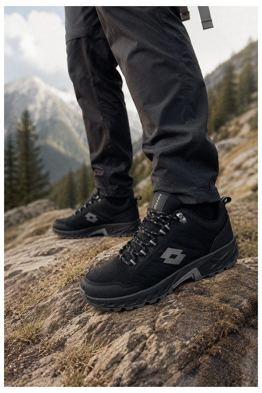Heren wandelschoenen in zwart LOTTO 2400290U KETCHAM