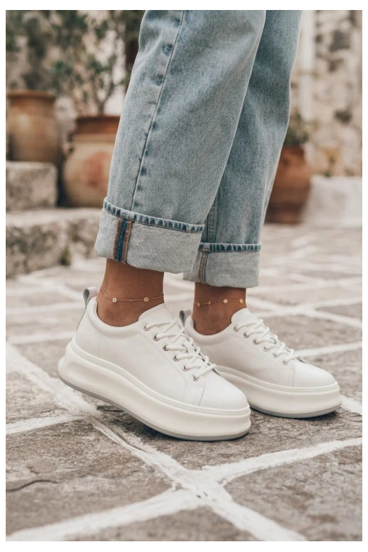 Witte dames sneakers met platform GOE SS2N4021