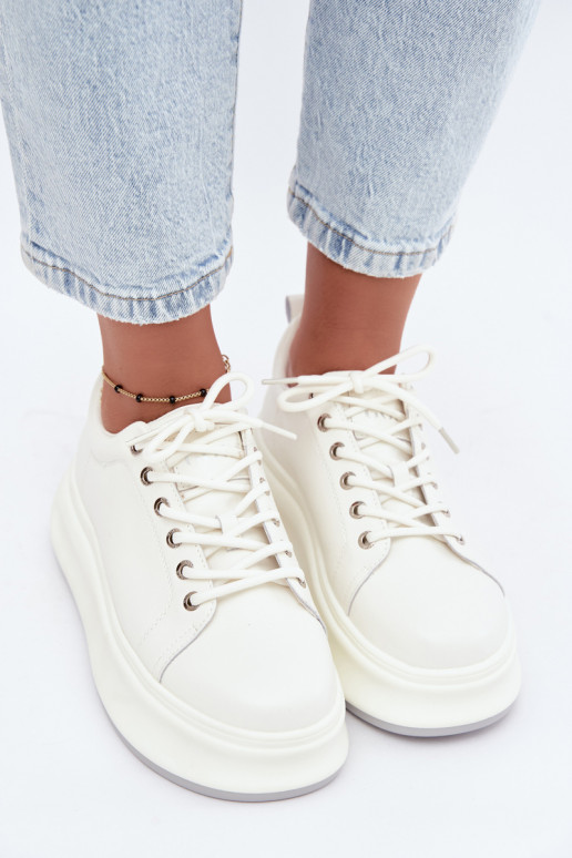 Witte dames sneakers met platform GOE SS2N4021