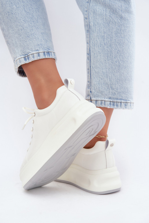 Witte dames sneakers met platform GOE SS2N4021
