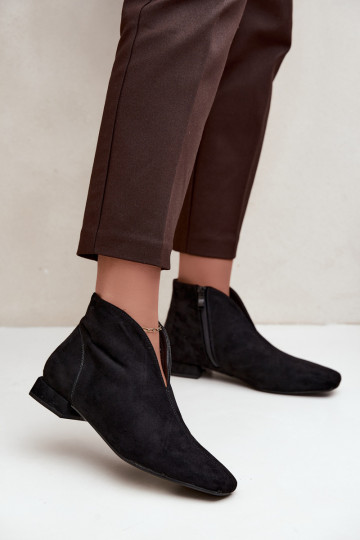 Bottines noires basses Cut Out avec larges talons Canella 2