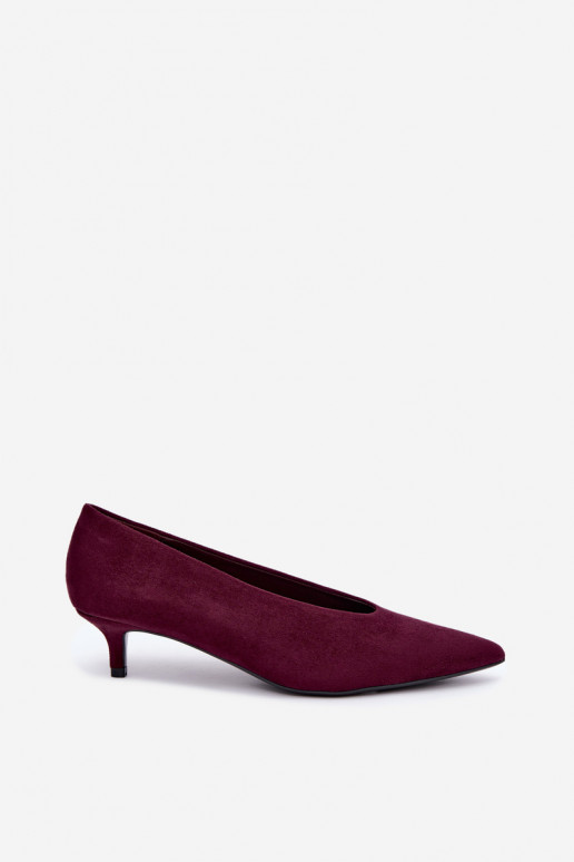 Chaussures en daim bordeaux avec Kitten Heel Nuretta