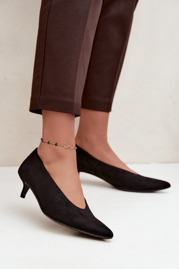 Zwarte suède schoenen met Kitten Heel Nuretta 2