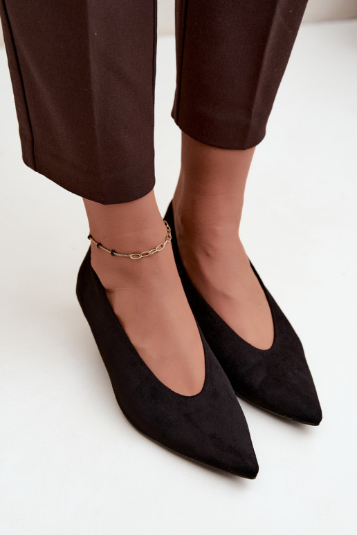 Zwarte suède schoenen met Kitten Heel Nuretta
