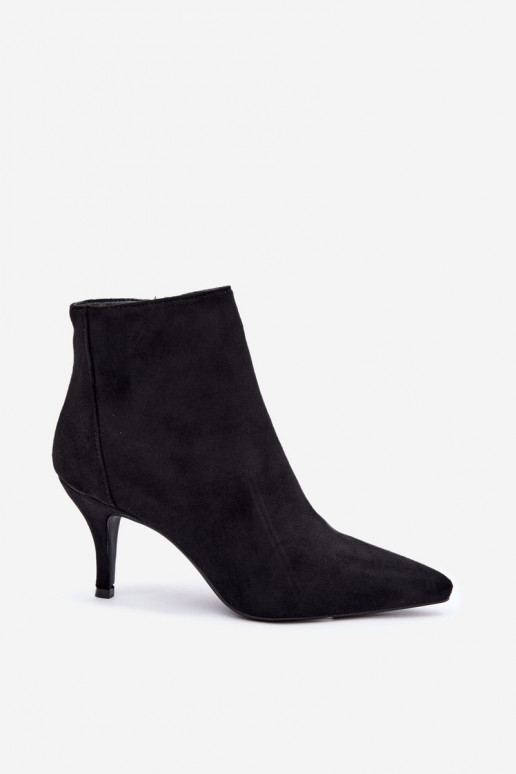 Bottines noires en suède synthétique avec talons aiguilles Niretta