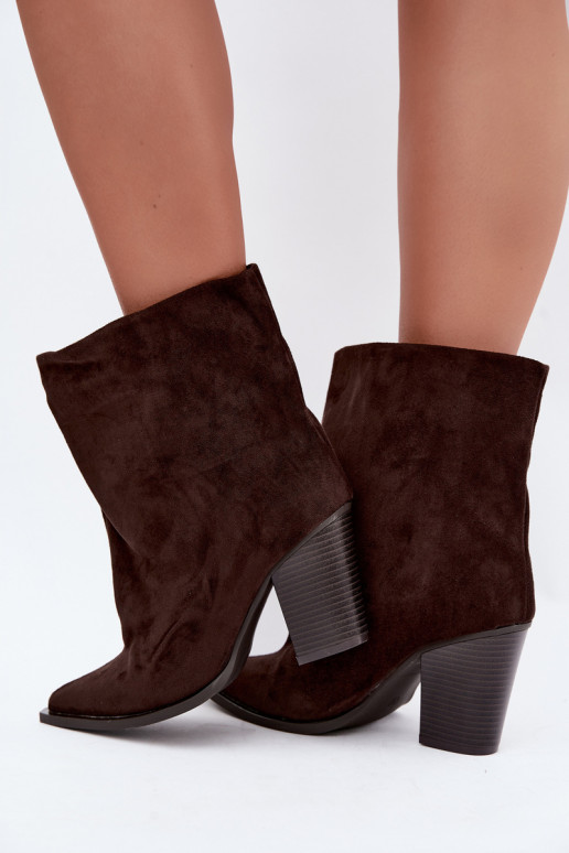 Bottines femmes à bout pointu couleur chocolat Hileta
